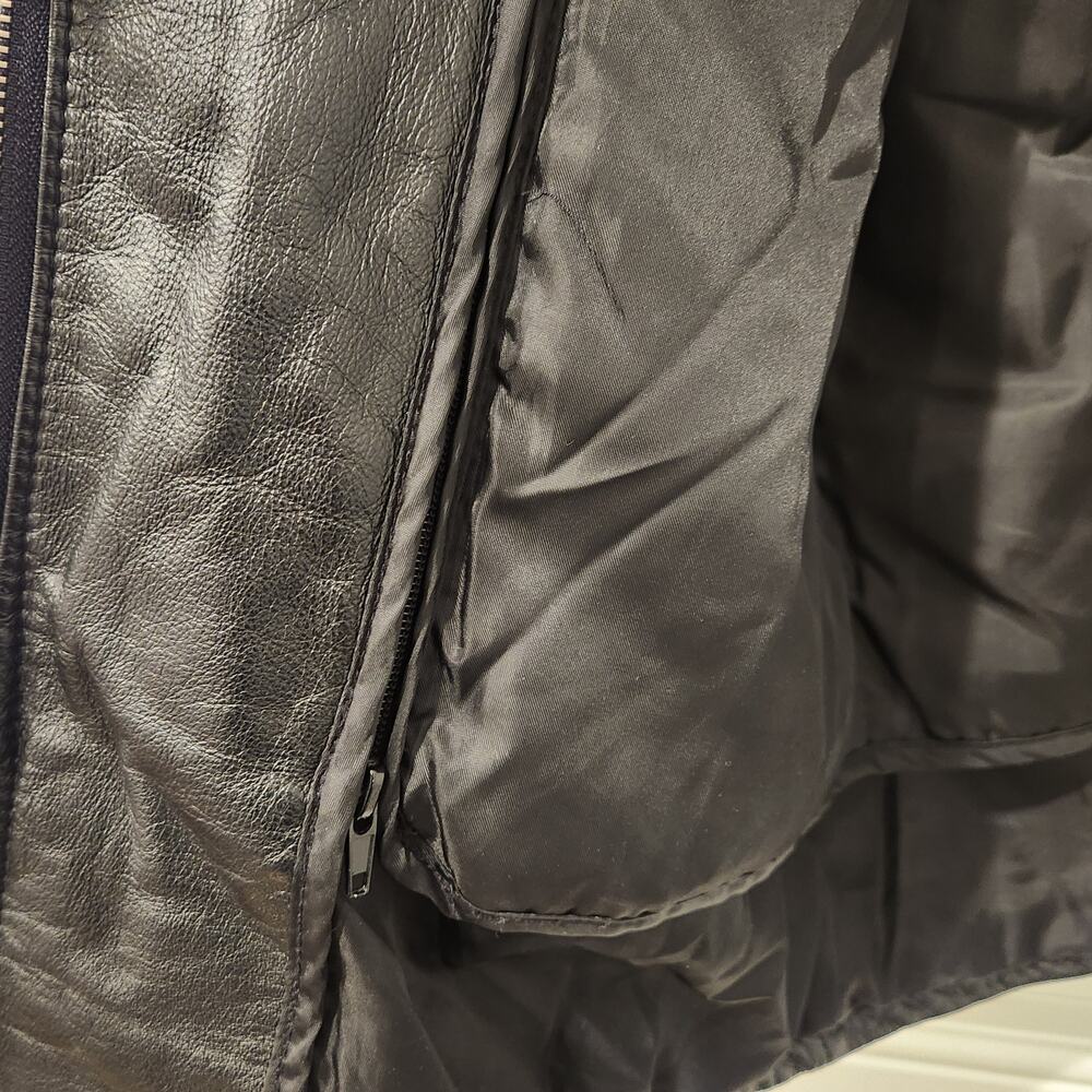 Vintage Wilsons Leather lined black car coat size medium - Picture 8 of 11